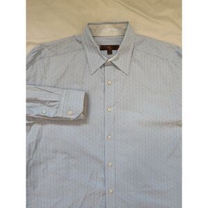 Blue Pronto Uomo‎ Mens Size L Long Sleeve Button Up Striped Pattern Shirt